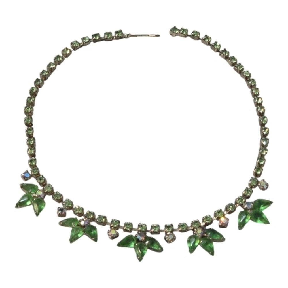 Vintage Green Crystal Necklace